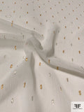 Ditsy Lurex Specks Clip Crinkled Polyester Chiffon - Ivory / Silver / Gold