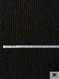 Vertical Lurex Striped Rayon Gauze - Black / Gold
