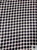 Polka Dot Grid Printed Silk Charmeuse - Black / Silk White