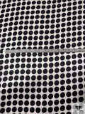Polka Dot Grid Printed Silk Charmeuse - Black / Silk White