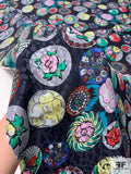 Artsy Circle Decorated Printed Silk Jacquard - Multicolor