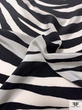 Zebra Pattern Printed Silk Crepe de Chine - Black / Off-White