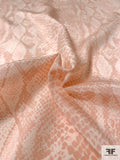 Snakeskin Printed  Silk Crepe de Chine - Dusty Peach / Ivory