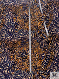Exotic Animal Pattern Printed Silk Crepe de Chine - Turmeric / Tan / Teal / Eggplant