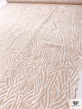Intertwined Branch Graphic Printed Silk Crepe de Chine - Nude / White