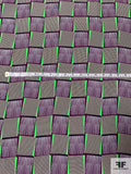 Boxy Graphic Silk Crepe de Chine - Grape Purple / Green / Beige / Black