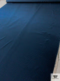 Vertical Striped Printed Silk Crepe de Chine - Navy / Black