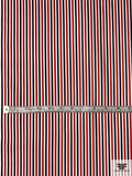 Patriotic Vertical Striped Silk Twill - Navy / Red / White