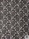 Floral Lace-Look Printed Silk Chiffon - Black / White