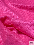 Wavy Pattern Textured Polyester Jacquard - Hot Pink