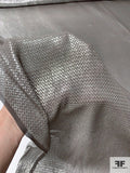 Italian Semi-Sheer Textured Pique Lamé - Metallic Silver Grey