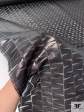 Italian Geometric Fil Coupé Lurex Silk Organza Novelty - Black