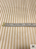 Vertical Satin Striped Silk Organza - Tan / Off-White