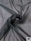 Italian Shadow Dotted Polyester Organza - Black