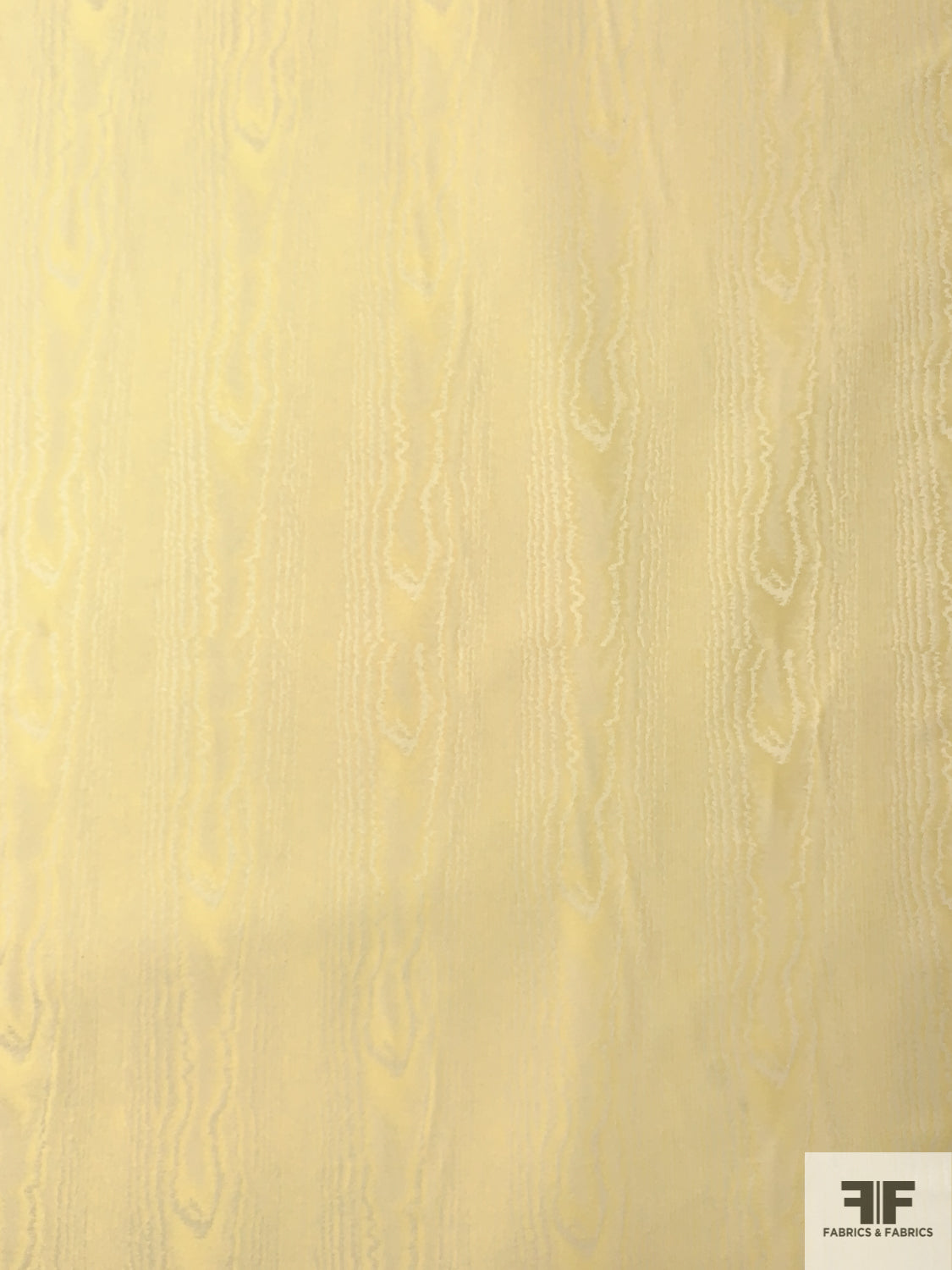 French Cotton Blend Moiré Bengaline Faille - Yellow / Off-White