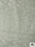Italian Floral Jacquard Basketweave Silk Gazar - Soft Grey