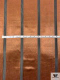 Italian Satin Striped Polyester Blend Chiffon - Copper / Black
