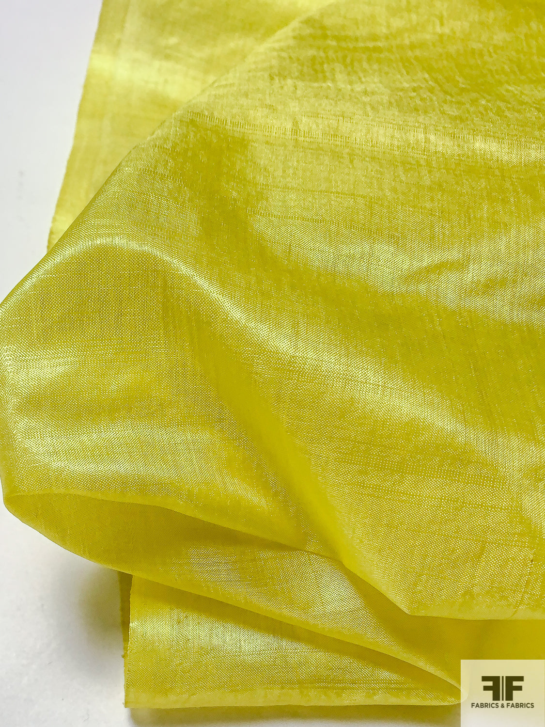 Italian Solid Gauzy-Look Silk Organza - Bright Yellow