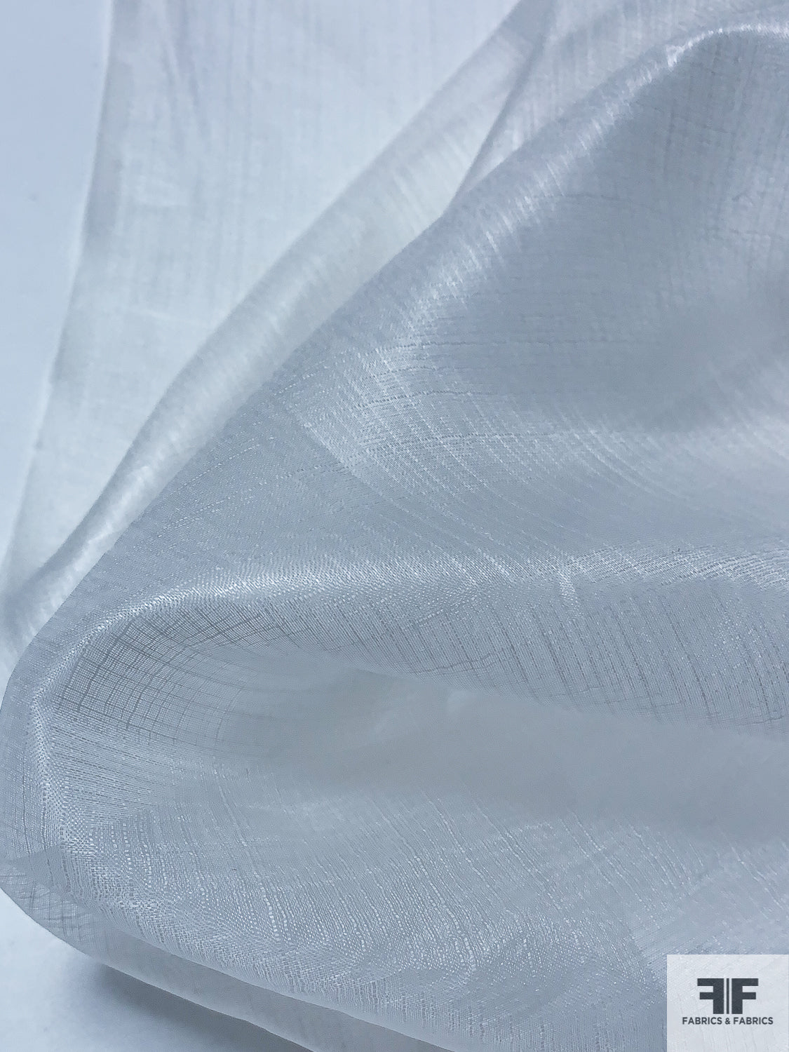 Italian Solid Gauzy-Look Silk Organza - Off-White