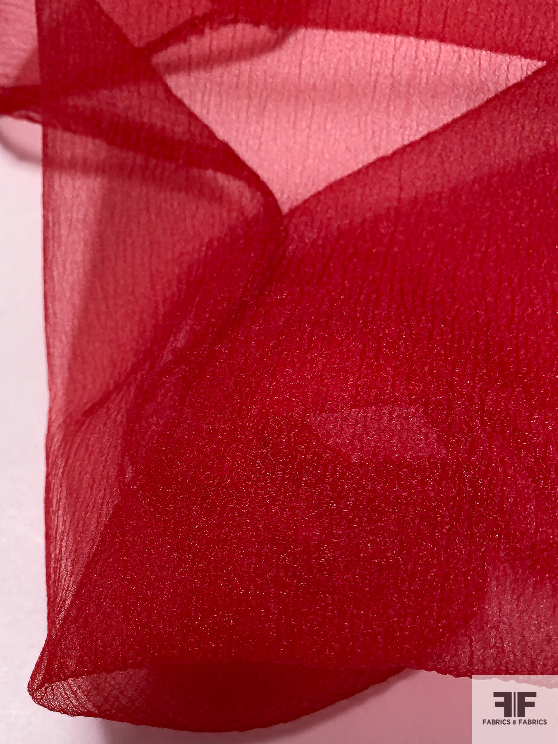 Italian Solid Crinkled Polyester Organza - Wine Red