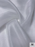 Italian Textured Striped Fine Silk Organza - Off-White