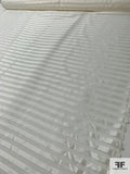 Horizontal Matte-Satin Striped Organza - Off-White