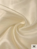 Italian Shadow Striped Heavy Silk Organza - Buff Ivory