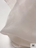 Italian Polka Dot Jacquard Soft Silk Gazar - White