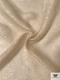 Italian Horizontal Textured Striped Abstract Organza - Beige