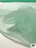 Italian Solid Crinkled Polyester Organza - Seafoam Green