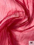 Italian Lightly Pleated Shimmery Polyester Organza - Sangria Red