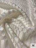 Italian Geometric Fil Coupé Silk and Cotton Organza - Ivory