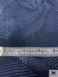 Multi-Directional Origami Like Pleated Lightweight Polyester Satin - Navy