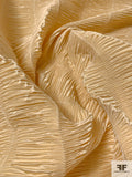 Italian Linear Ruched Pleated Lightweight Polyester Satin - Champagne-Gold