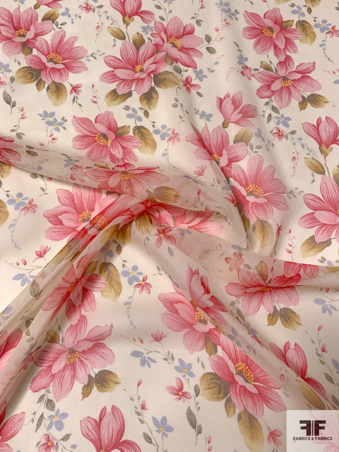 Blossomed Floral Printed Silk Chiffon