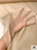Pebbly Alligator Skin Printed Silk Chiffon - Beige / Off-White