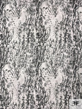Hazy Abstract Printed Silk Chiffon - Black / Off-White / Grey