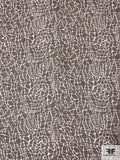 Animal Pattern Web Printed Silk Chiffon - Brown / Off-White