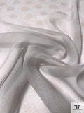 Faintly Floral Printed Silk Chiffon - Light Grey / Dusty Rose