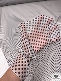 Small Polka Dot Printed Silk Chiffon - Black / White