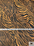 Tiger Printed Silk Chiffon - Caramel Gold / Black