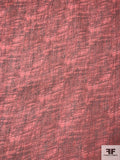 Hazy Sketch Printed Crinkled Silk Chiffon - Raspberry Red / Black / Light Pink