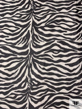 Zebra Printed Silk Chiffon - Black / Light Ivory