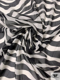 Zebra Printed Silk Chiffon - Black / Light Ivory