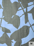 Italian Abstract Graphic Printed Fine Silk Chiffon - Sky Blue / Black