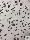 Italian Cow Spot Inspired Printed Silk Chiffon - Light Ivory / Black