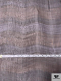 Subtle Horizontal Striped Printed Silk Chiffon - Brown / Navy