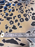 Jaguar Tiger Printed Silk Chiffon - Carolina Blue / Biscotti / Black