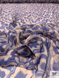 Ornate Medallion Printed Silk Chiffon - Blue / Rusted Gold / Off-White