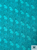 Field of Floral Printed Silk Chiffon - Turquoise-Teal